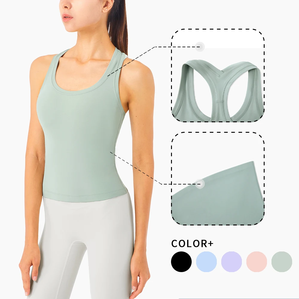 WISRUNING Y-shaped Back Yoga Tank Tops for Fitness Female Sportswear for Gym Outfit Sports Tights for Women Push Up Workout Vest