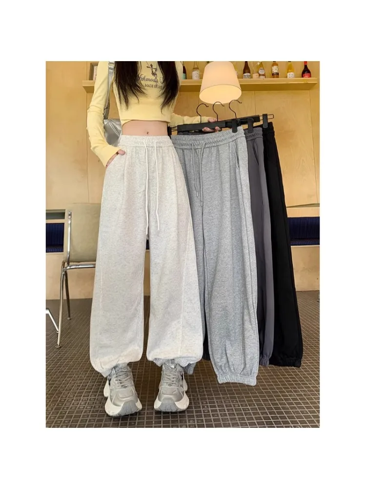 plus Size Casual Trousers Women's Autumn 2025 New Style Slimming Loose Harlan Sweatpants Comfortable Breathable Polyester Fiber