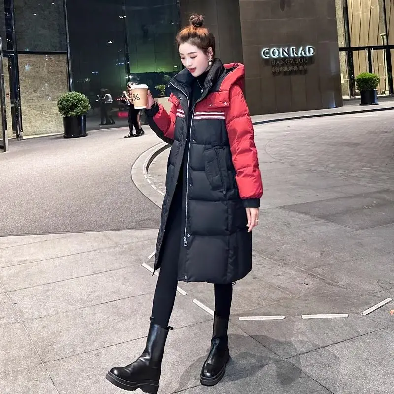 Women's New Winter Warm Cotton Coat Long Parkas Loose Fit Outerwear Stylish Below The Knee Cotton Jacket Thickened Coats