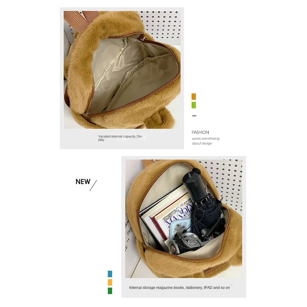 Zaino Capybara cartone animato regalo trasparente senza borsa in pelliccia di peluche Capibara Zaino Capibara