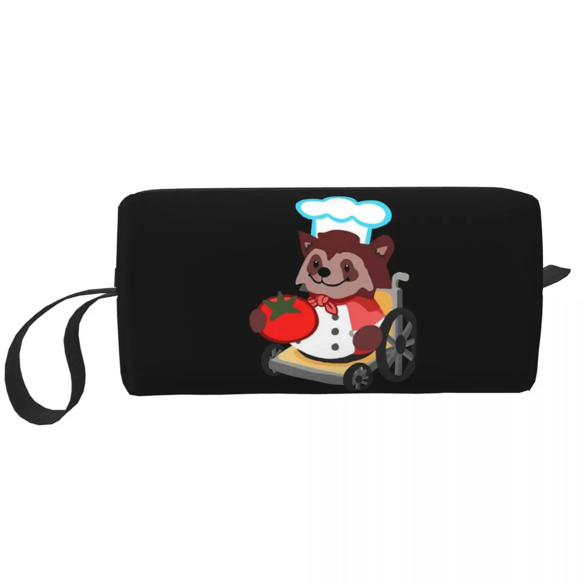 

Cute Overcooked Wheelchair Raccoon Chef Gift Makeup BagToiletry Cosmetic Bag for Women Beauty Travel Pencil Case