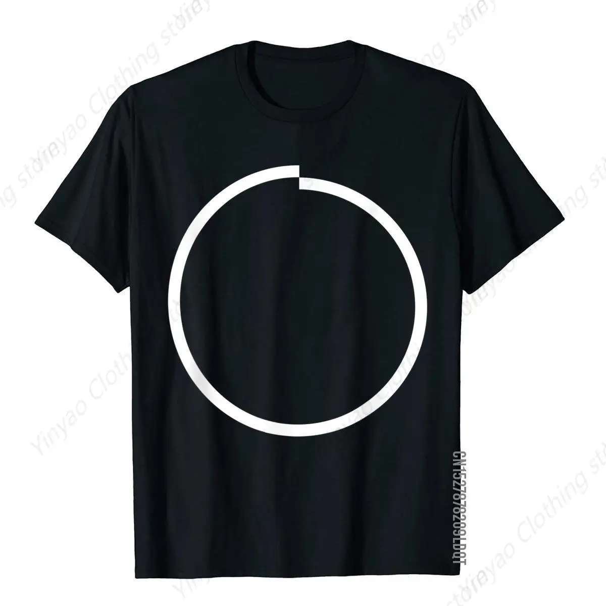 Circular pattern fashionable novel  eye-catching color T-shirt casual cotton short sleeved