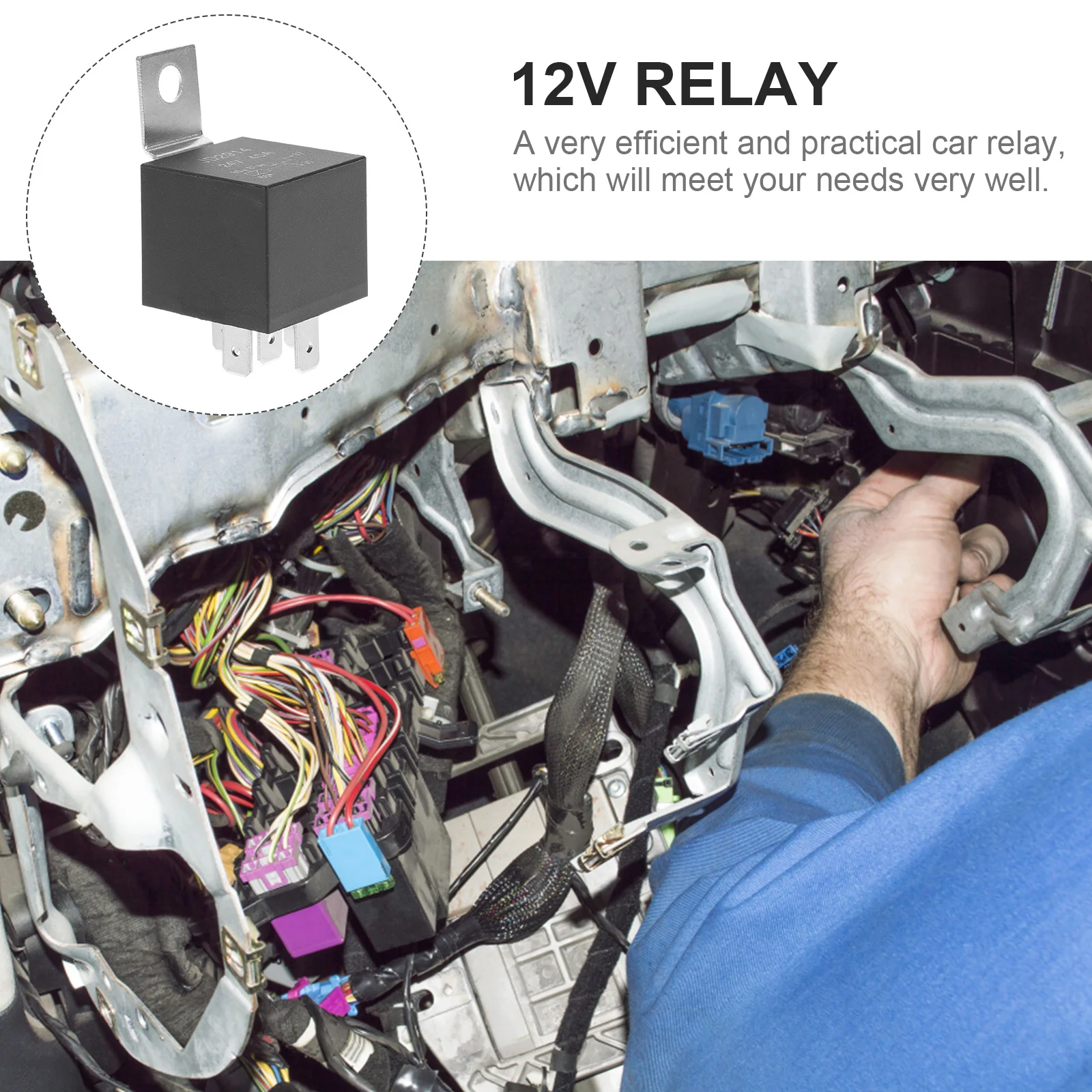 

Waterproof Car Relay 24V 5 Pin Automotive Relays for Starter Boat Fuel Pump Copper Coil Stable Performance