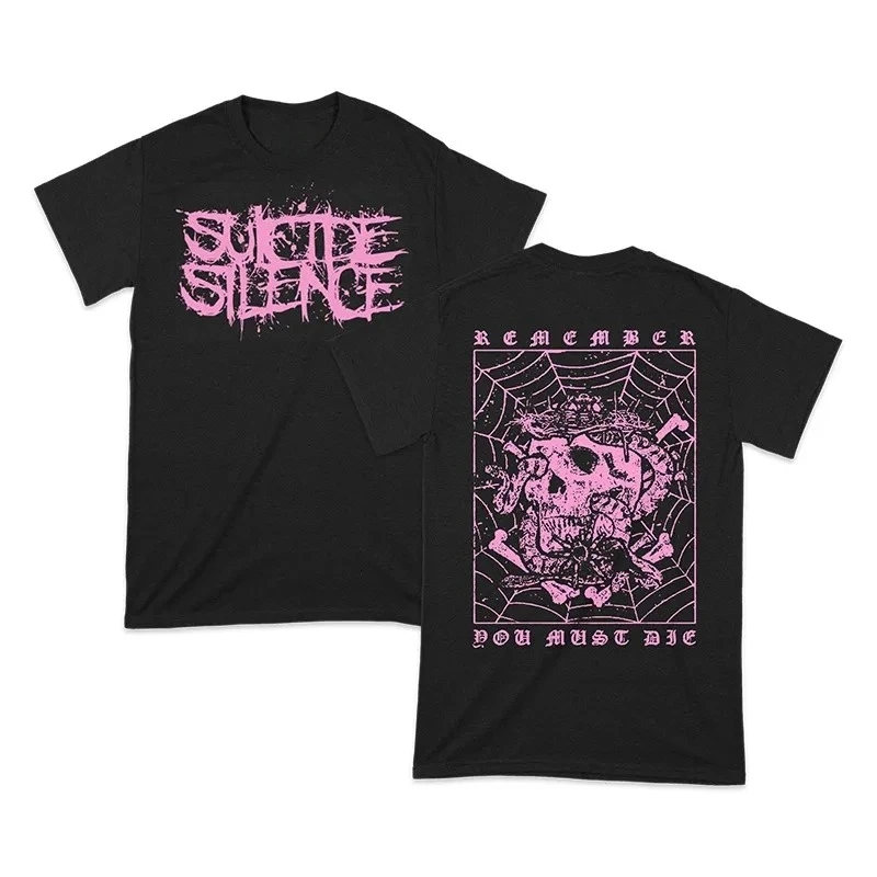 Suicide Silence Band - Black and Gold Dark Rock American Streetwear Cool Short-Sleeved T-Shirt Suitable for Both Men and Women