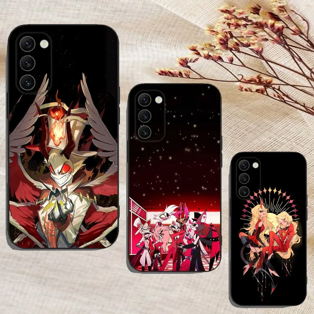 Cartoon H-Hazbin Hotel Phone Case For Samsung Galaxy A13,A21s,A22,A31,A32,A52,A53,A71,A80,A91 Soft Black Cover