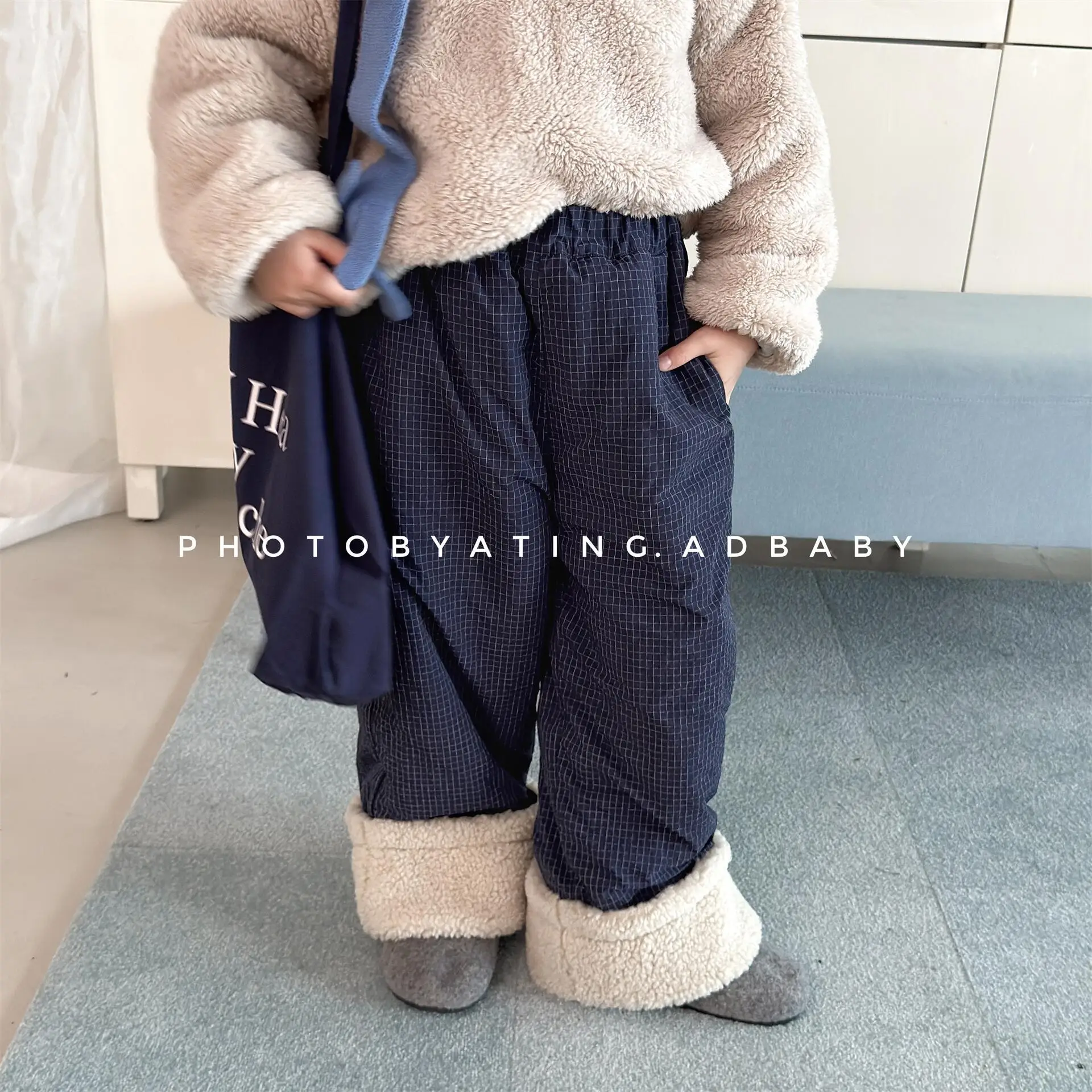 2026 Winter New Children Plus Velvet Thick Trousers Fashion Boys Girls Cotton Padded Pants Kids Warm Casual Pants Baby Clothes