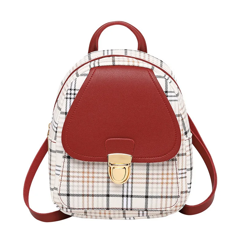 Tasche frauen Rucksack 2025, Neue Rucksack Plaid Farbe Lock Rohr Über Rucksack Student Rucksack Computer Tasche Große Kapazität