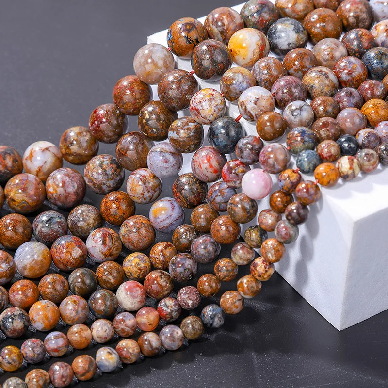 

PANGEM-Natural Multi Pietersite Beads 6mm 8mm 10mm Round Gemstone Crystal Loose Beads For Jewelry DIY 15.5"