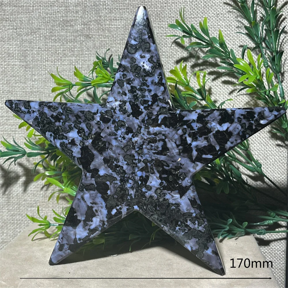 

Natural Crystal Star Indigo Gabbro Carving Stone Decoration Quartz Crystal Reiki High Quality Beauty Healing Minerals