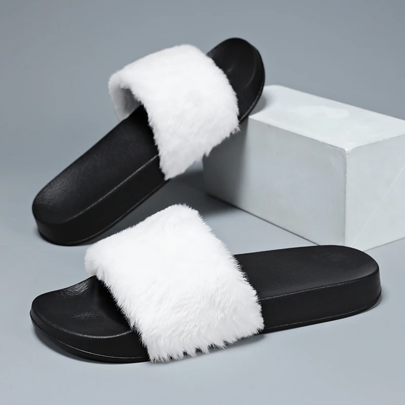 

YRZL House Shoes for Men Winter Thermal Non-Slip Warm Slippers Comfortable Fuzzy Lining Outdoor Anti-Skid Men Winter Slippers