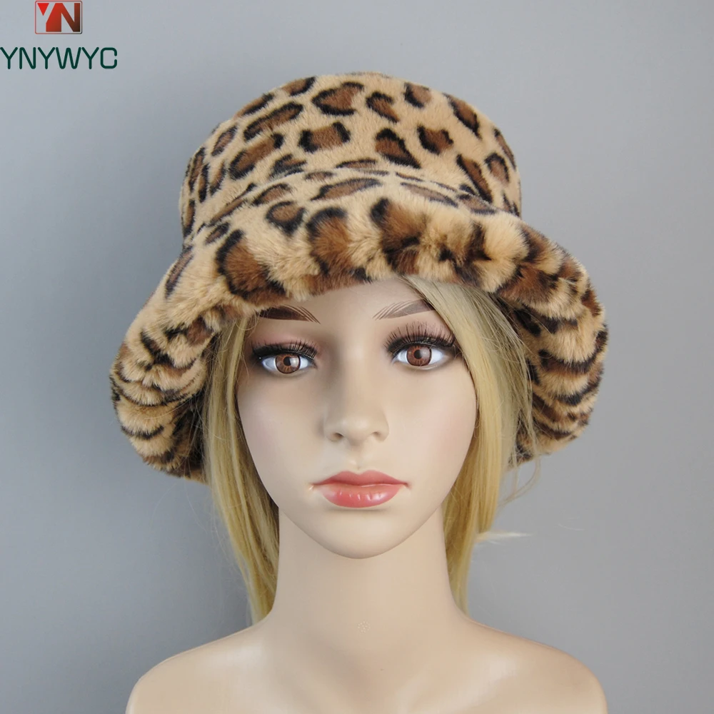 Fake Rabbit Fur Hats 2024 Russian Fashion Ski Beanies Plush Solid Color New Style Super Soft Women Winter Hat Cotton Lining Warm