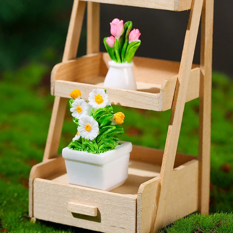 1Pc Simulation Potted Plants New Dollhouse Mini Flowerpot Potted For Green Plant In Pot Doll House Furniture Home Decor