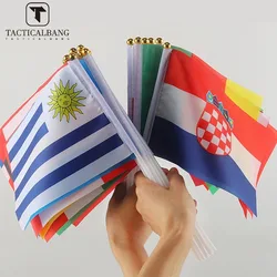 100PCS/Pack Hand Hold Flag 2024 Europe Football Game Handheld Mini Flag Nations Flag for Soccer Events Fans