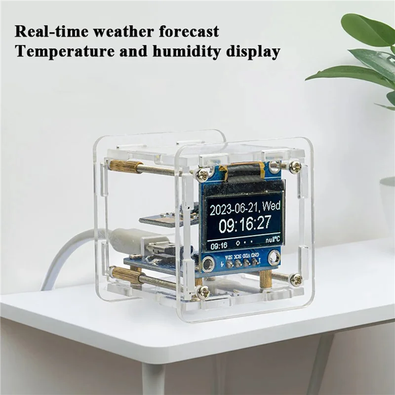 AA60-2X DIY Weather Clock Kit WIFI Module Internet Of Things Time Temperature And Humidity Display Soldering Practice Loose