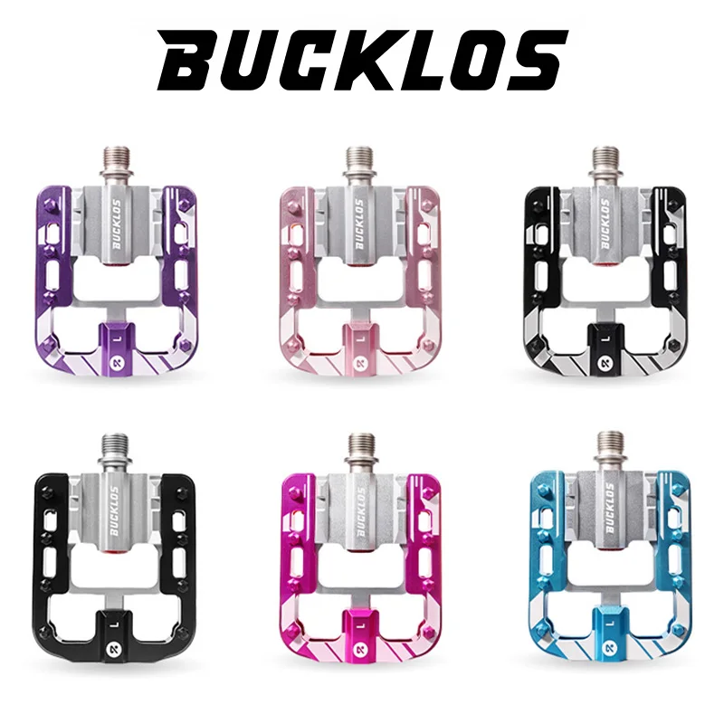 AliExpress BUCKLOS Aluminum Alloy Folding Bike Pedals Foldable BMX Bicycle Flat Pedals with Reflective Strips Urban Road Cycling Pedal
