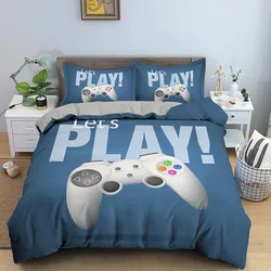 Kids Teens Video Games Duvet Cover Set Boys Gamer Comforter Cover Gaming Controller Pattern Bedding Set Polyester Quilt Cover