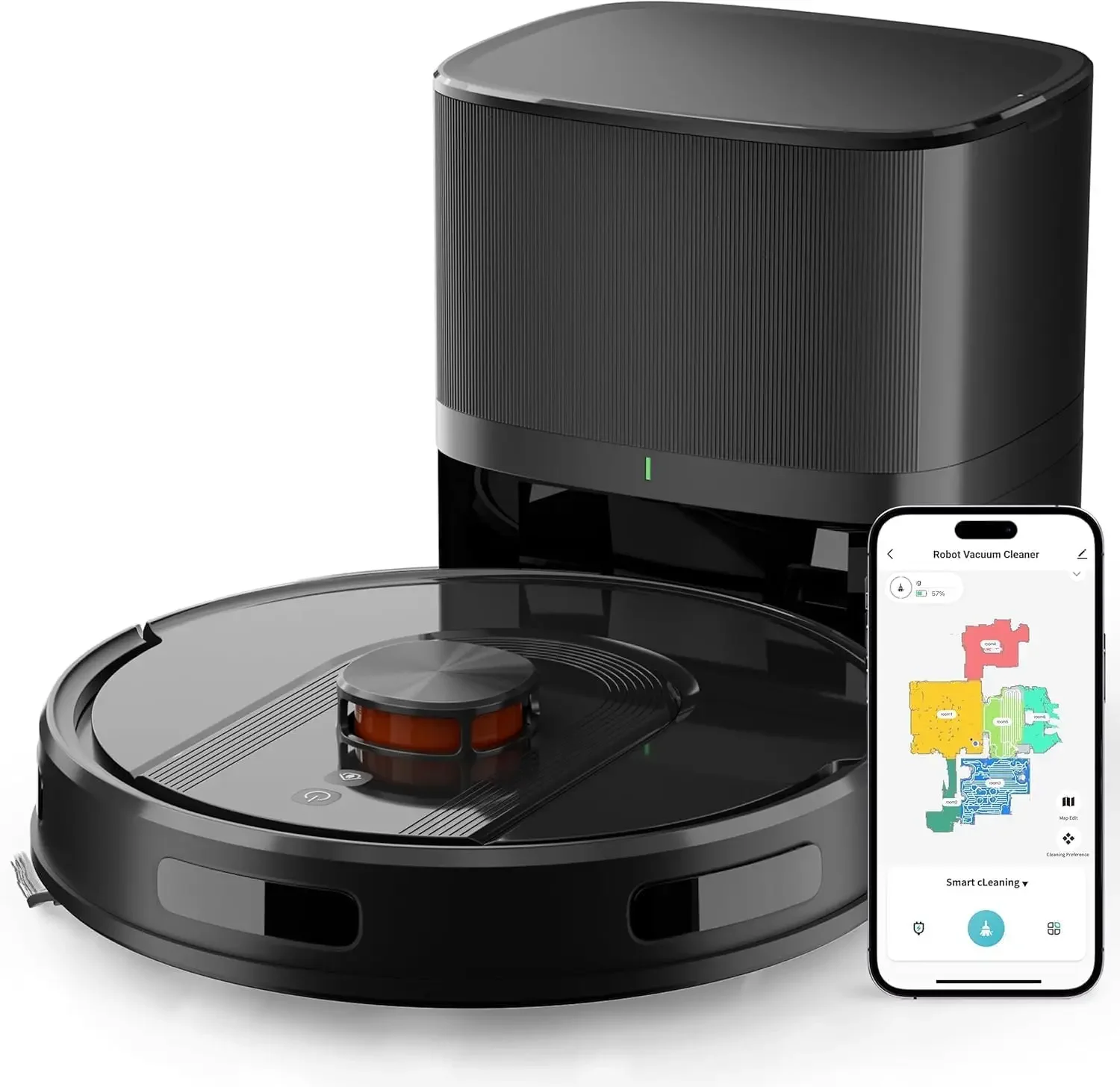 

Robot Vacuum Mop Self Emptying Lidar Navigation Custom Map Cleaning No Go Zones High Suction Hands Free Cleaner Floor Carpet Pet