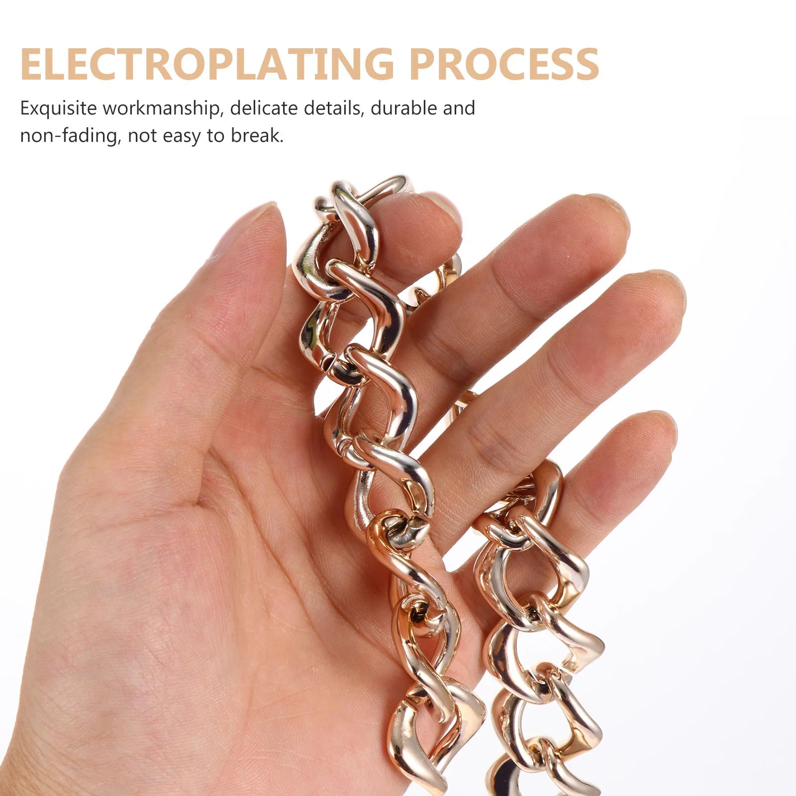 

100 шт., пластиковые цепочки из розового золота, не выцветающие, DIY браслет, ожерелье, материал для изготовления подарков, ювелирных изделий, гальваника, декоративные