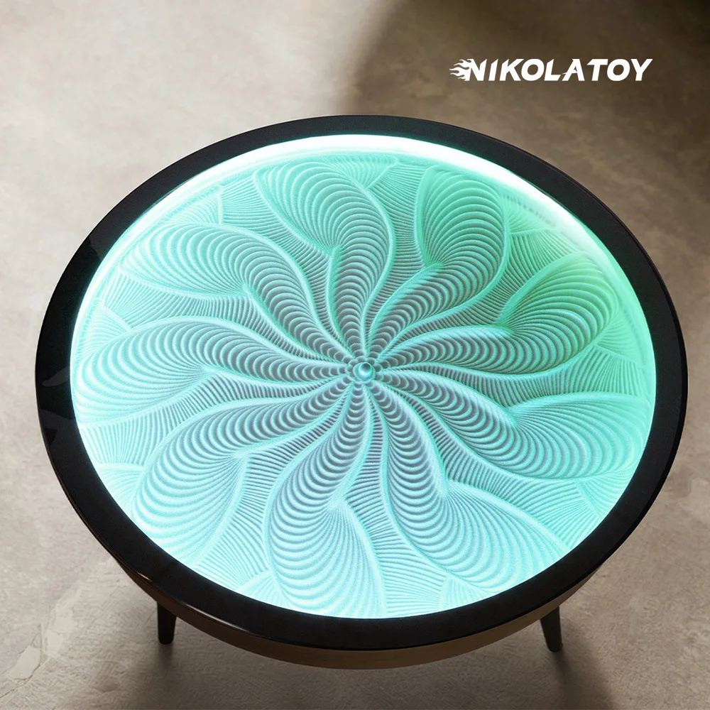 Wooden sand painting tea table automatic DIY composition sand painting robot ornament magnetic dynamic sand table ornament