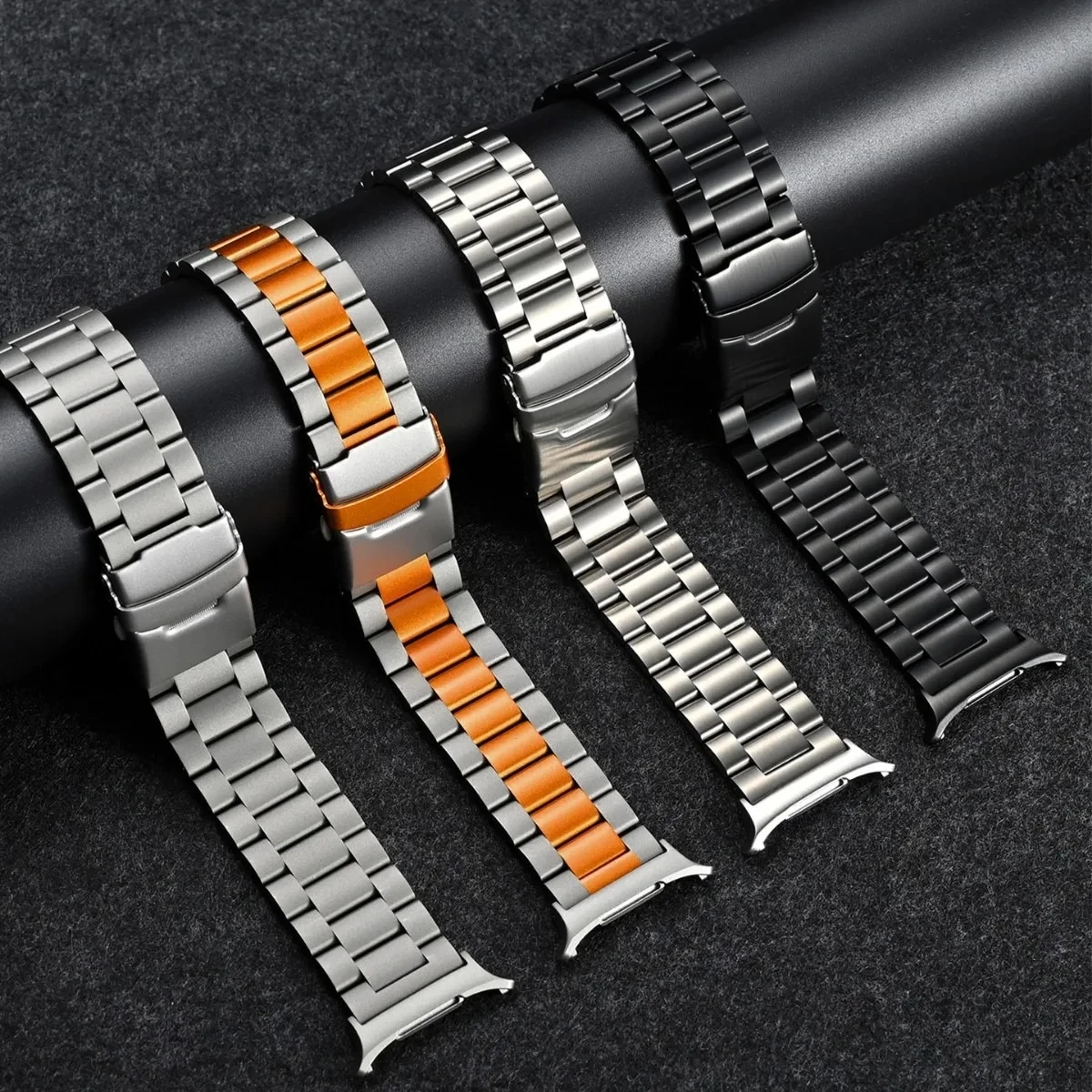 سوار لساعة سامسونج جالاكسي الترا 7 47 مللي متر حزام تيتانيوم فاخر للرجال لهاتف سامسونج جالاكسي الترا 7 47 مللي متر وصلة معدنية بدون فجوات