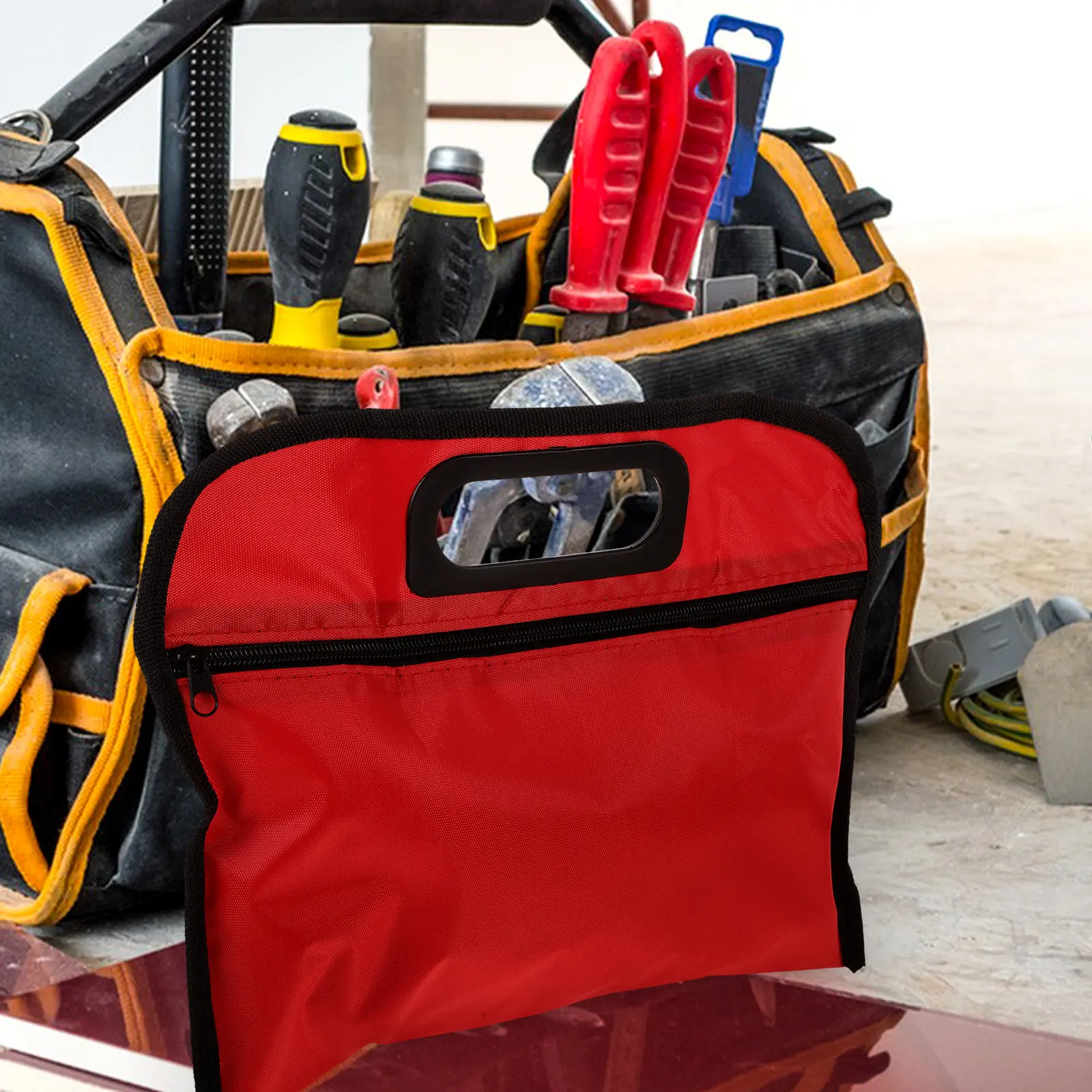 

Water Resistant Oxford Cloth Tool Storage Bag Compact Portable Tool Organizer Pouch Zipper for Construction