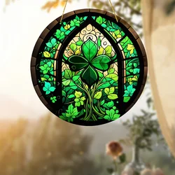 St. Patrick's Day Signsuncatcher for Window Sun Catchers Stained Glass Acrylic Hanging Whimsigoth Home Party Hanging Decoration