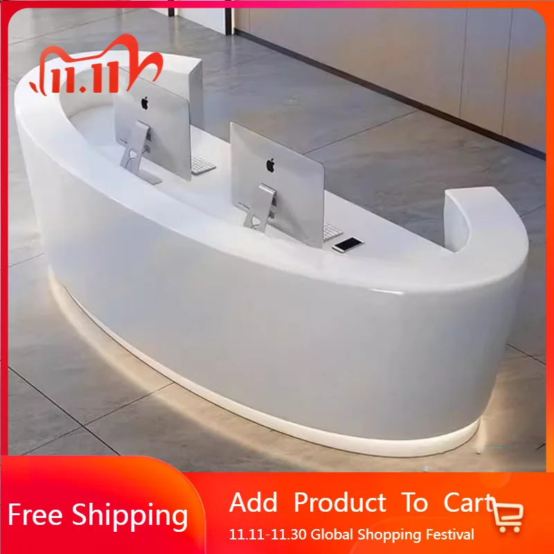 

Unique Beauty Reception Desks Modern Bar Curved Luxury Desks Company Minimalist Organizers Comptoire Accueil Trendy Furniture