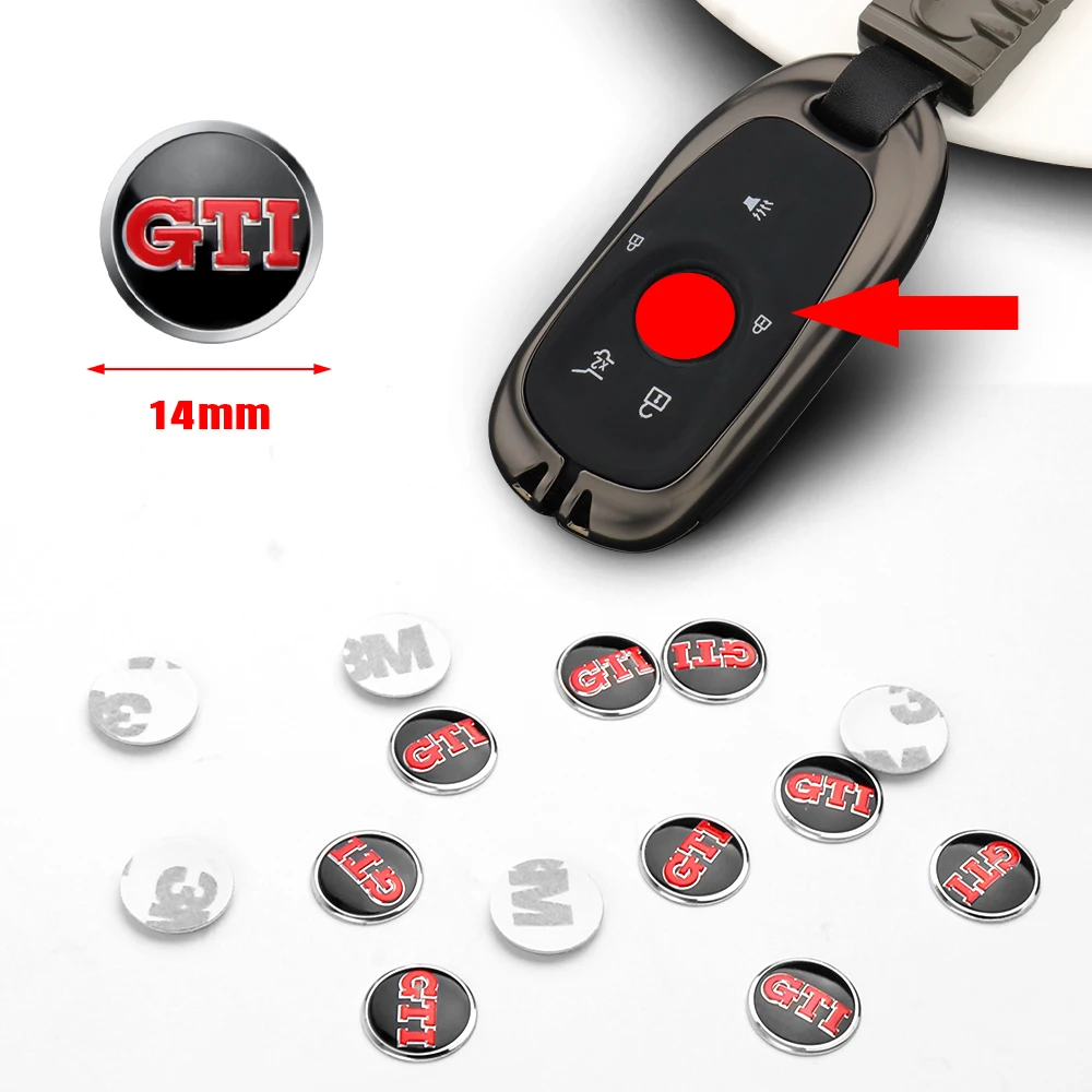 5/10PCS Aluminum Metal Auto Key Remote Fob Aluminum Decal Car Key Shell Sticker auto parts For Volkswagen Racing golf GTI POLO