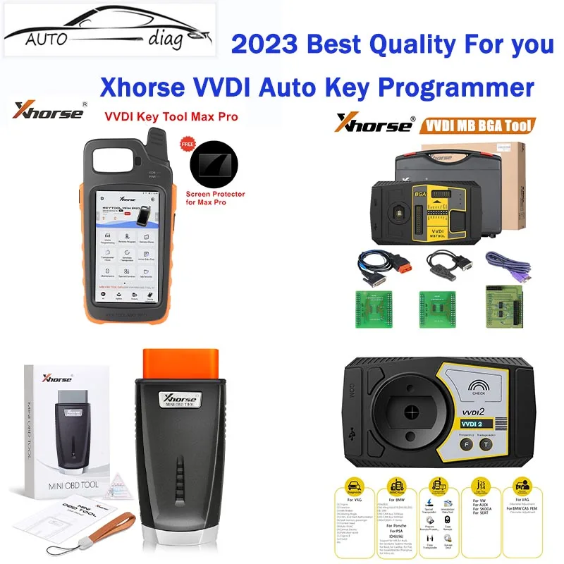 

Xhorse VVDI Auto Key Programmer Hot Sale VVDI MAX PRO/ XHORSE MB BGA TOOL With Tokens/ Key Reader /MINI OBD TOOL/VVDI2 KEY Tools