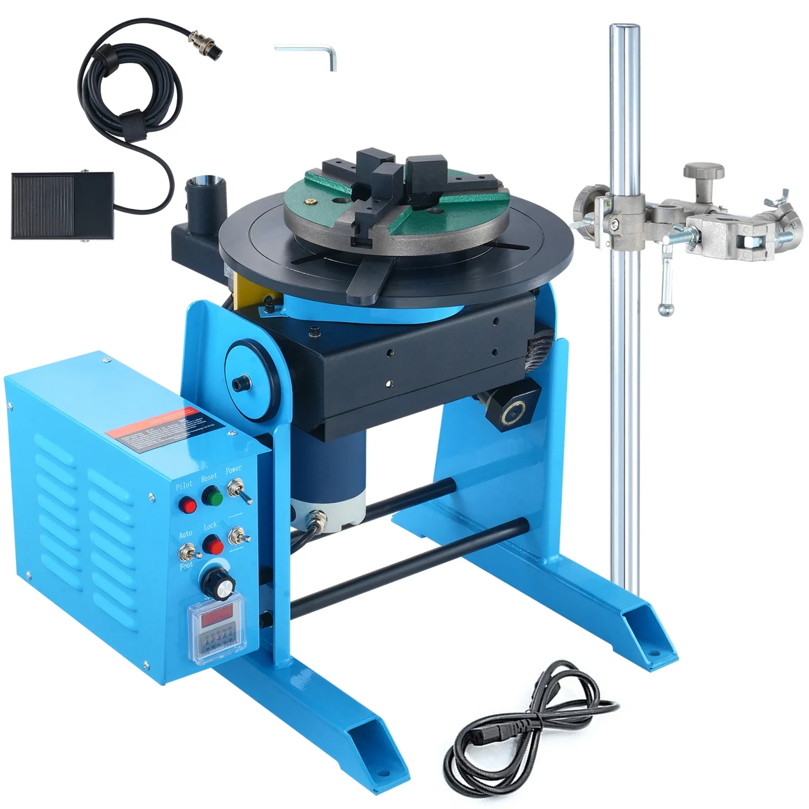

SucceBuy Rotary Welding Positioner 30KG 0-90° Welding Positioning Turntable Table 1-12RPM Welding Torch Stand Holder for Cutting