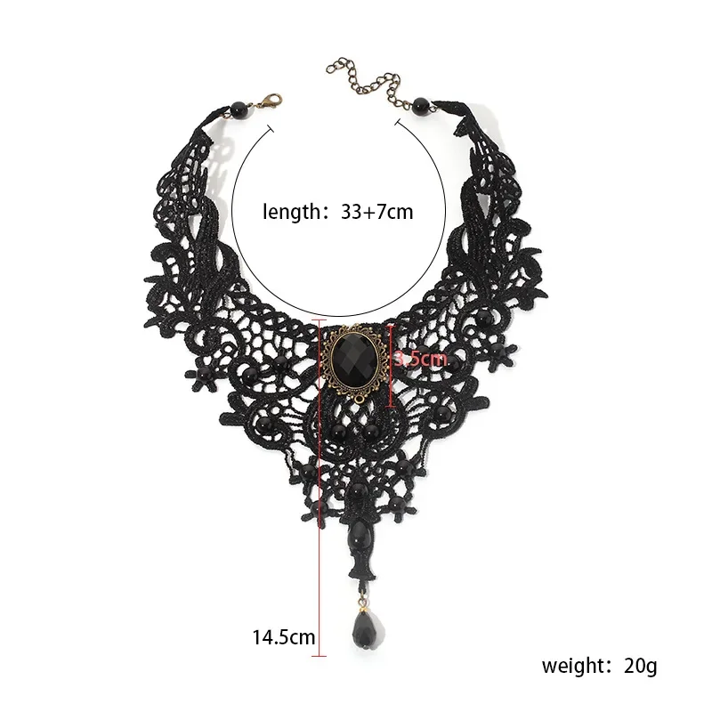 Punk Rivets Harajuku Choker Necklace for Women Punk Hollow Flower Tassel Charm Gothic Hip Hop Clavicle Chain on The Neck Jewelry