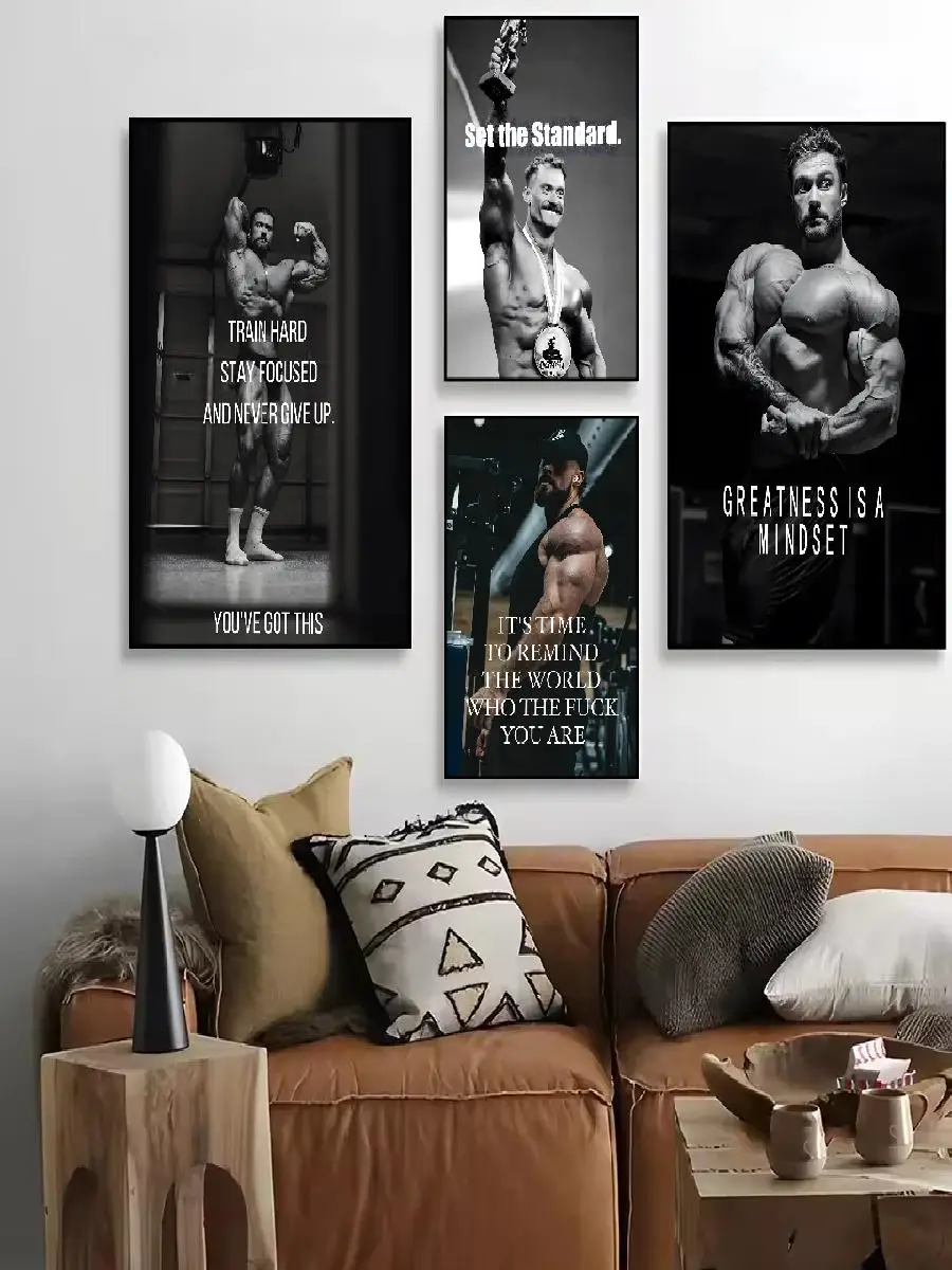 Chris Bumstead Fitness Motivational Quotes Poster HD Waterproof Wall Art for Living Room Bedroom Decor