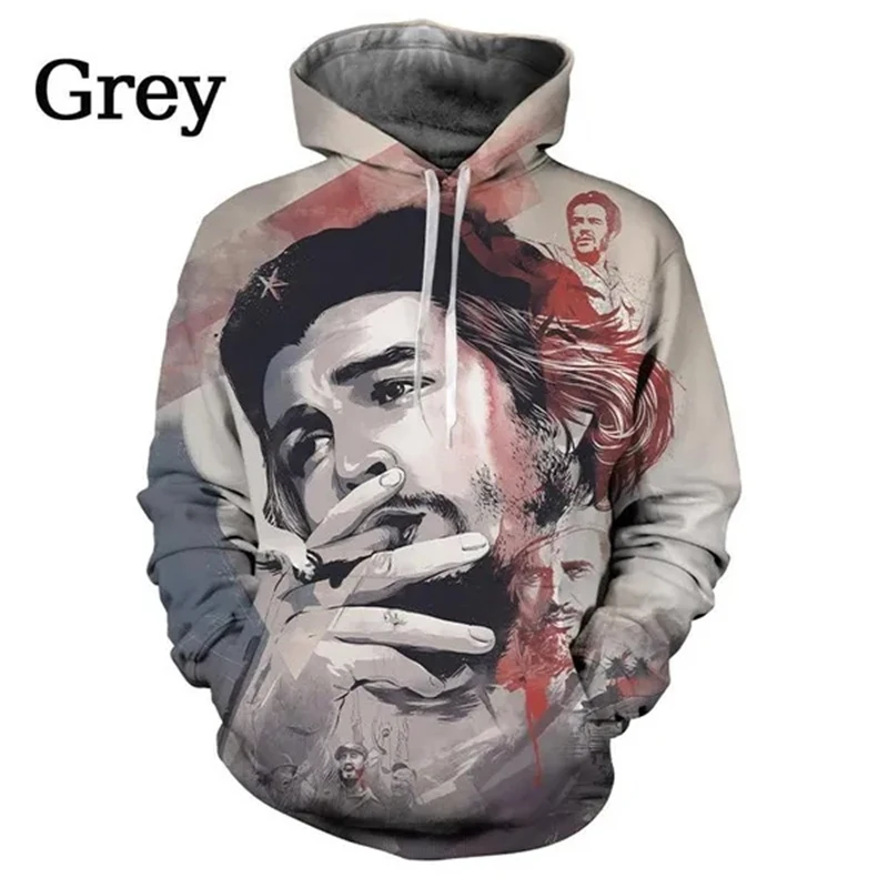 Retro New Fashion Che Guevara 3D Printing Hoodie Personality Casual Long Sleeve Hooded Sweatshirts Men Women Comfortable Tops