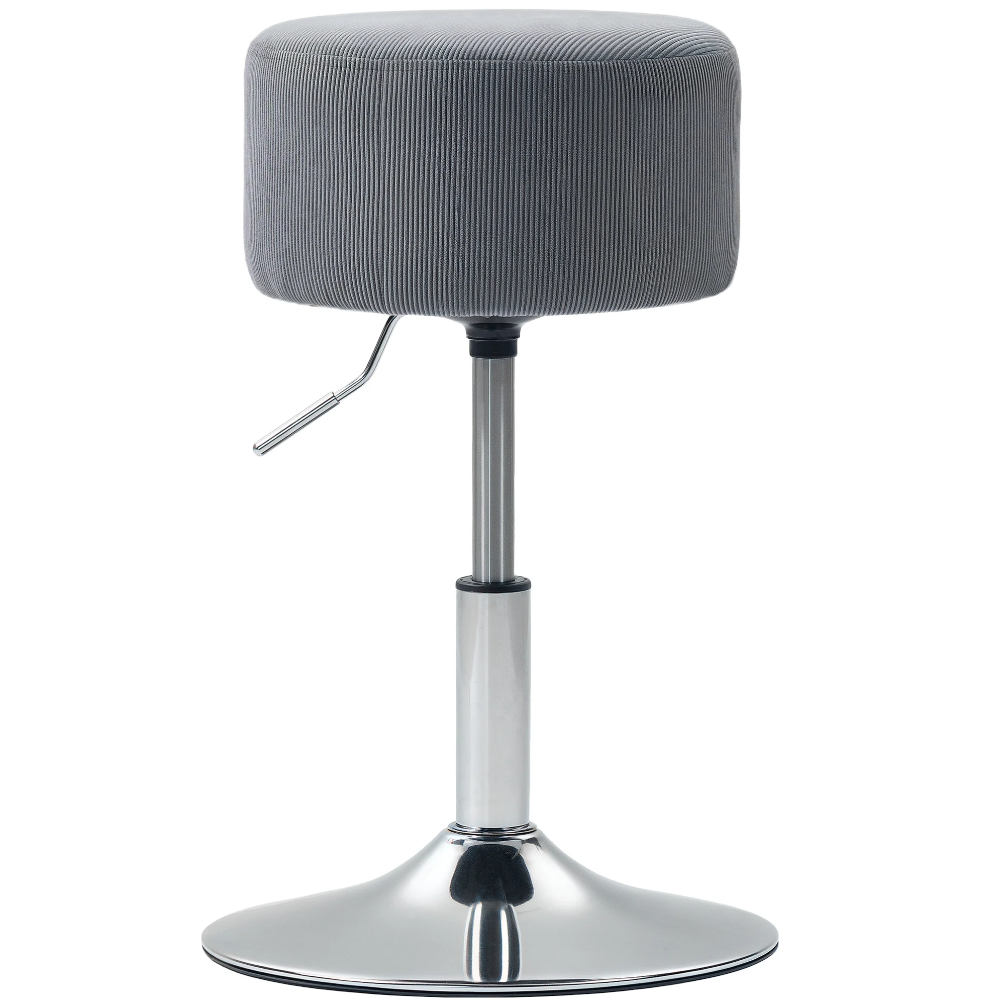HOMCOM Taburete de Bar Regulable en Altura 52-66 cm Gris
