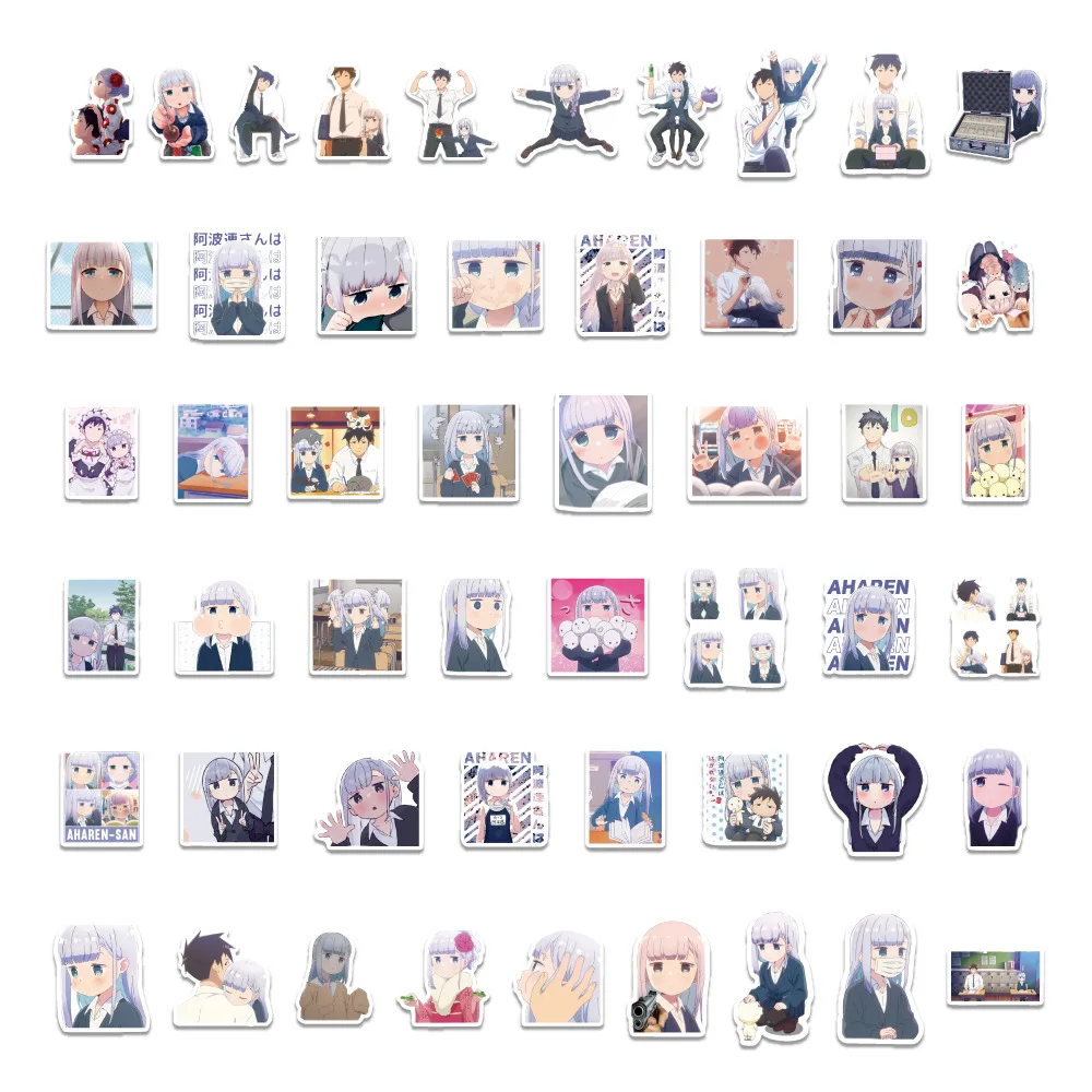 50 قطعة لطيف Aharen-san wa Hakarenai الكتابة على الجدران ملصقات الأحذية رف نظارات صندوق الأمتعة الغيتار دراجة الديكور ملصقات لعبة