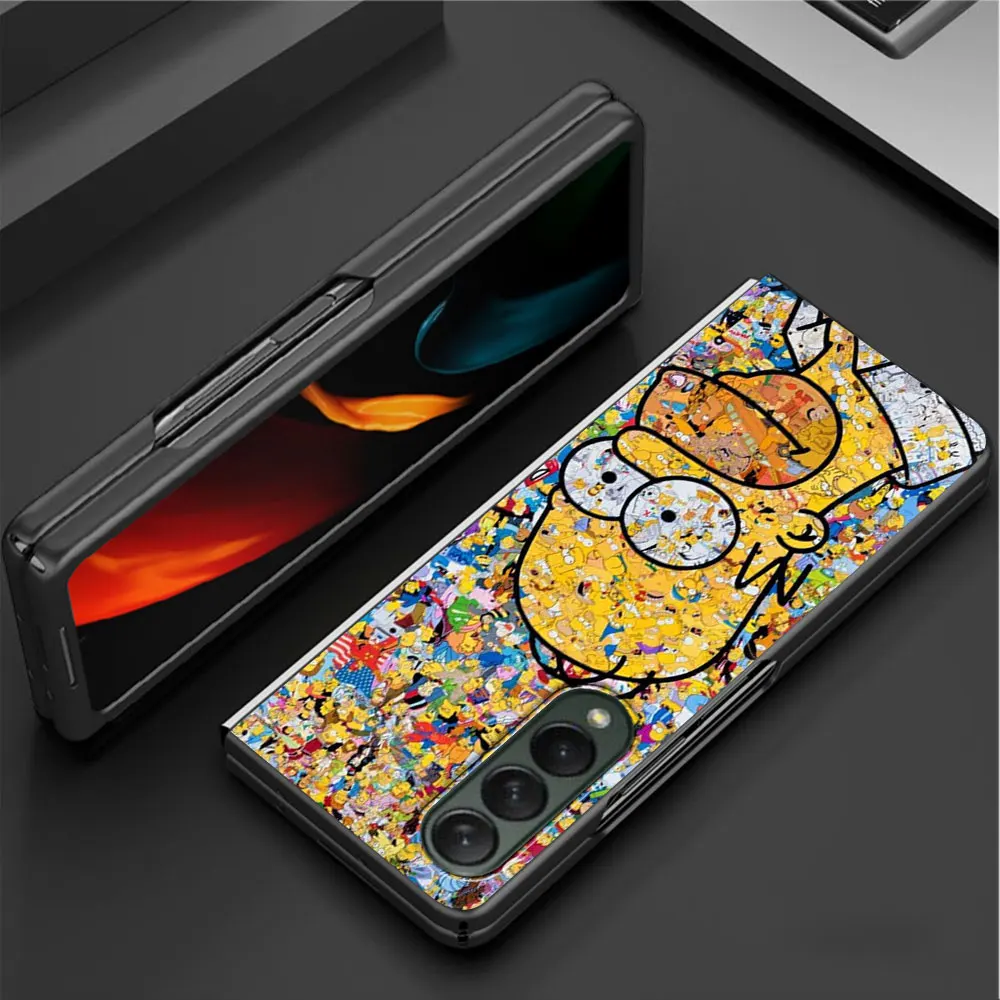 Homer Jay Simpson Case for Samsung Z Fold3 Fold4 5G Phone Cover for Galaxy ZFold 3 Fold 4 Black Hard Fundas 6.7 Inches