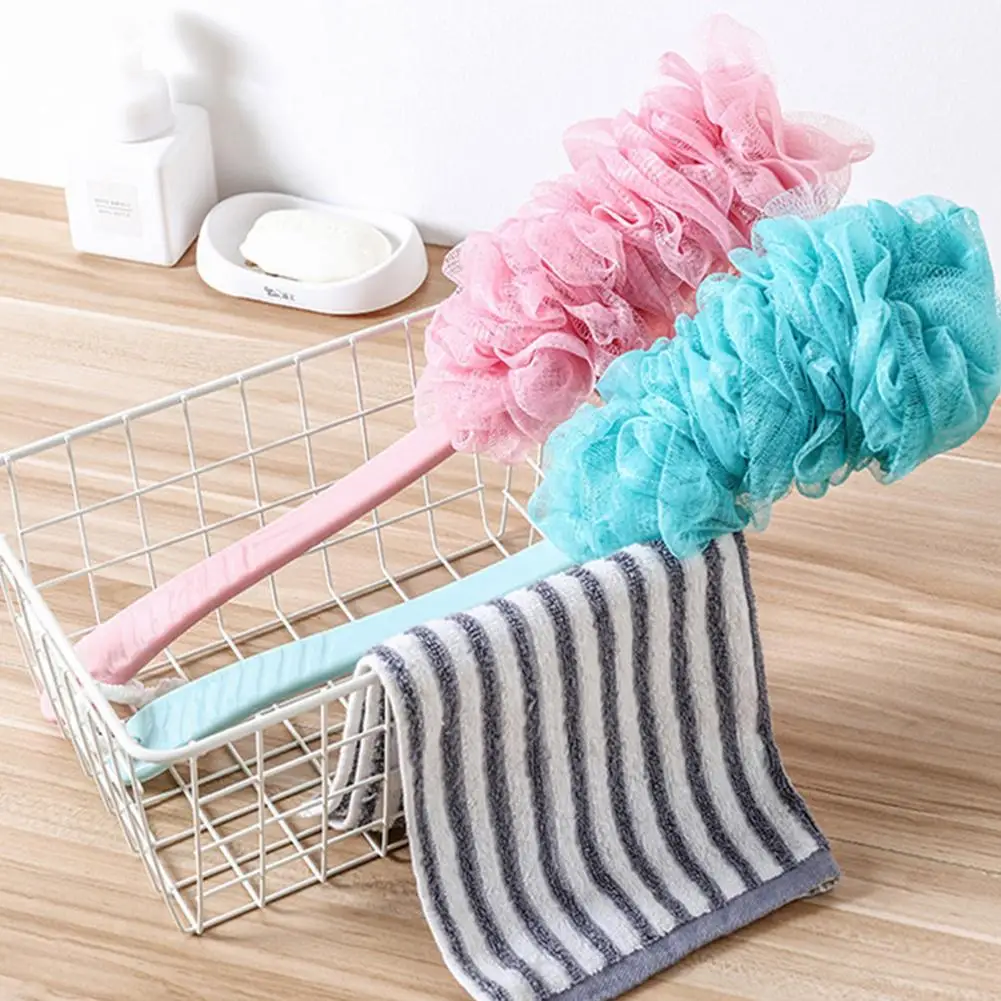 

Soft Long Handle Bath Brush Oneself Back Bath Shower Exfoliating Deep Bubble Net Accessories Hang Bathroom Scrubbing Clean O7R2