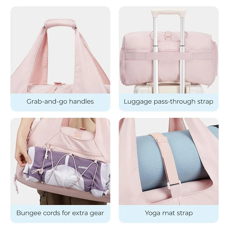 Large Capacity Fitness Bag Women Sports Yoga Handbag Lightweight Multi-Layer Travel Bag Dry and Wet Separation Shoulder Bags image 5