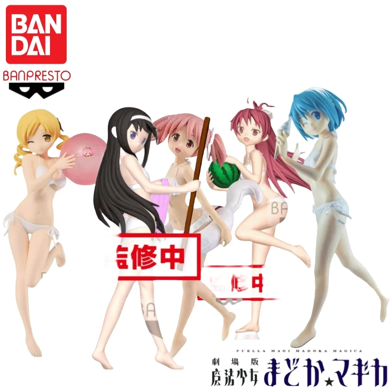 

In Stock Original Bandai Banpresto Magic Girl Kaname Madoka Swimwear Model Garage Collectible Ornaments Anime Characters Statue