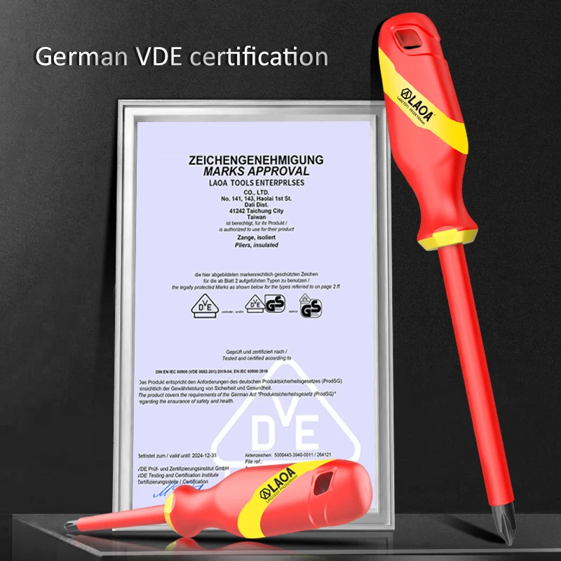 LAOA فد معزول مفك المنزل الدائرة أداة العزل العزلة الحالي كهربائي الصليب شقة مفك #2