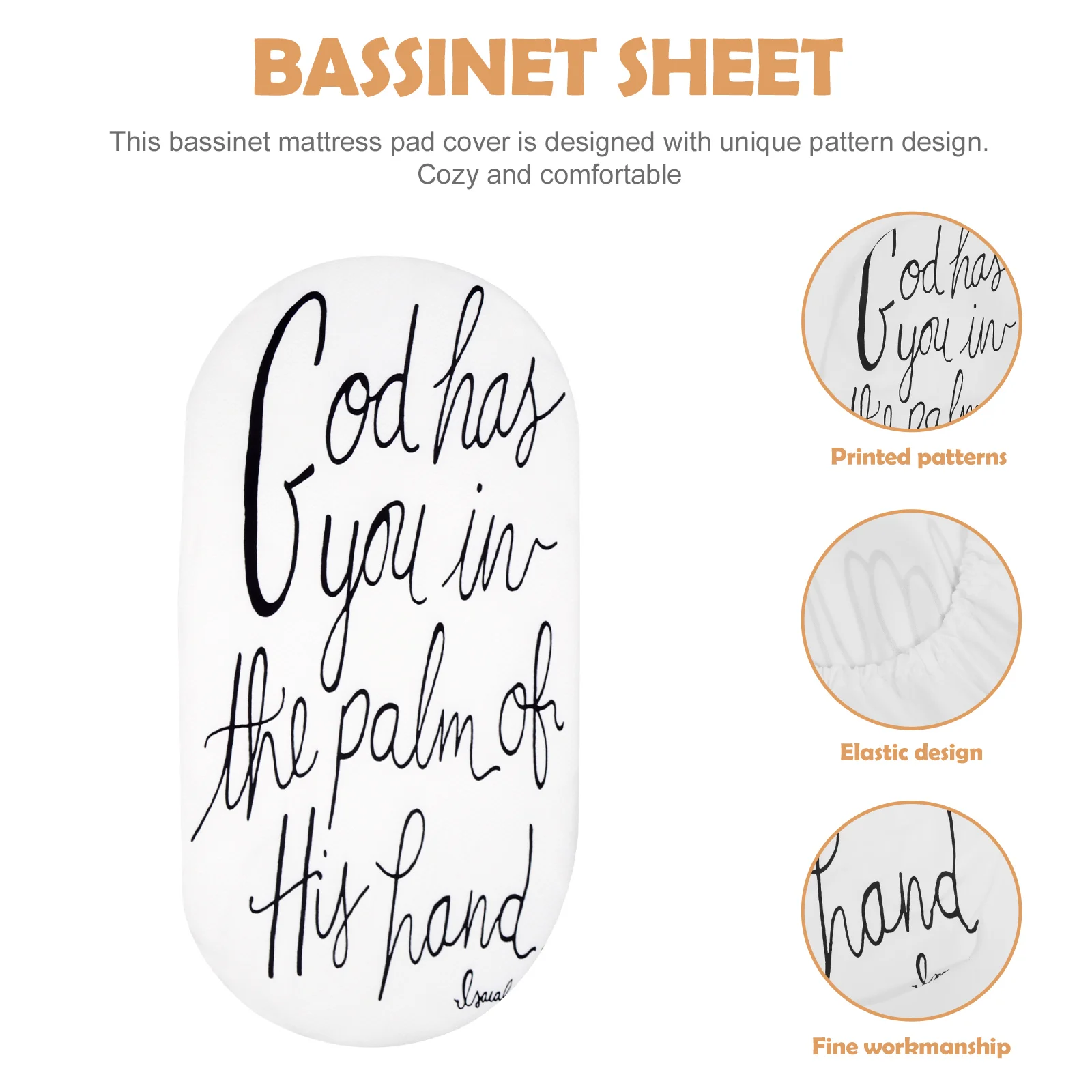 

1pc Soft Baby Bassinet Mattress Sheet Elastic Breathable Fitted Cradle Bed Sheet For Boys Girls Comfortable Sleep 0-12 Months