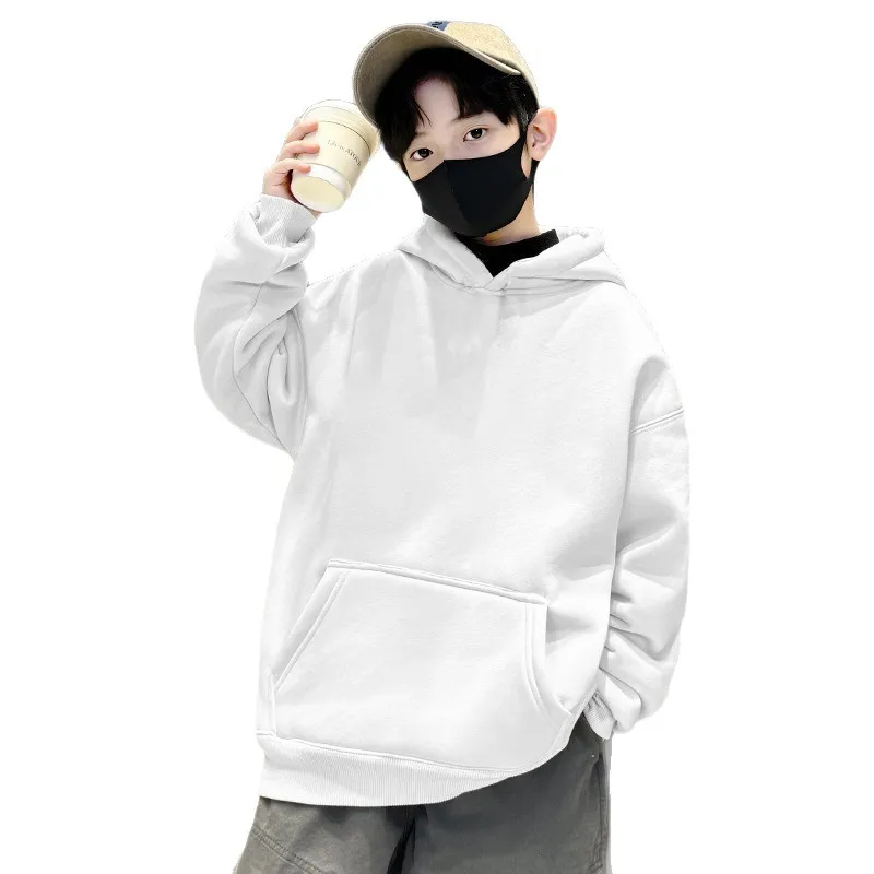 ملابس الأولاد لخريف وشتاء 2025 مع قلنسوة وأكمام طويلة من المخمل الصلب تي شيرت للمراهقين للأطفال فضفاض 4 6 7 8 9 10 11 12 سنة