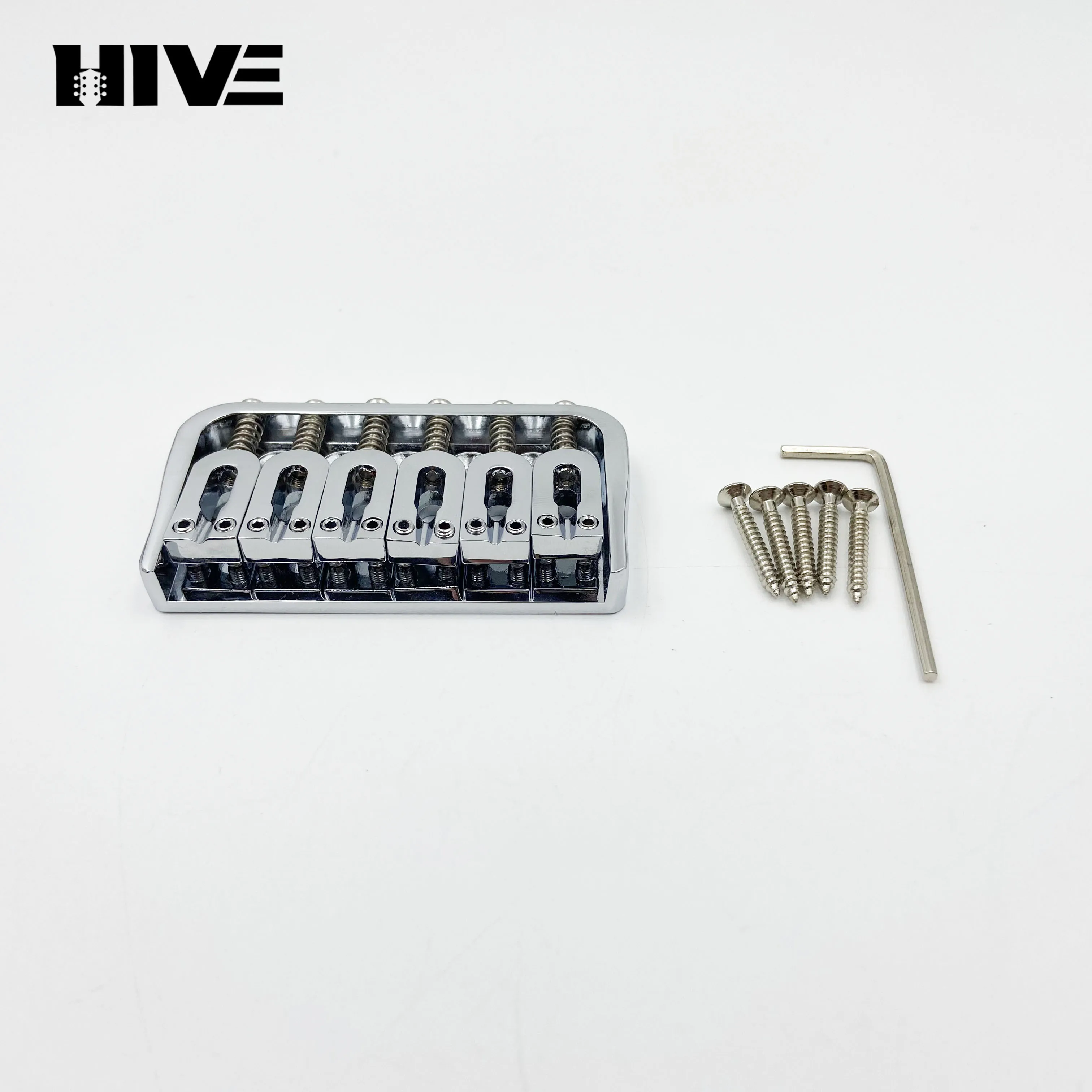 Zinc Alloy Electric Guitar Bridge Arc-Shaped Folded Edge 6-String Bridge Guitar Drawstring Board for Enhanced Performance