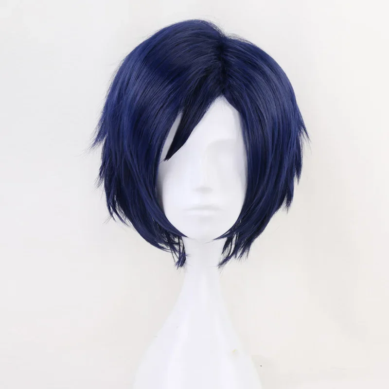 My Boku no Hero Academia Iida Tenya Short Blue 3/7 Styled Heat Resistant Cosplay Costume Wig + Wig Cap