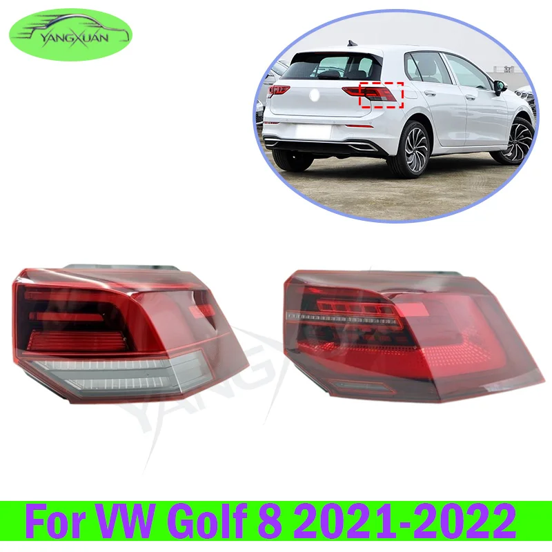 Rear Bumper Tail Light Taillight Taillamp Brake Light Turn Light For Volkswagen VW Golf 8 2021-2022  Outer Tail Lamp