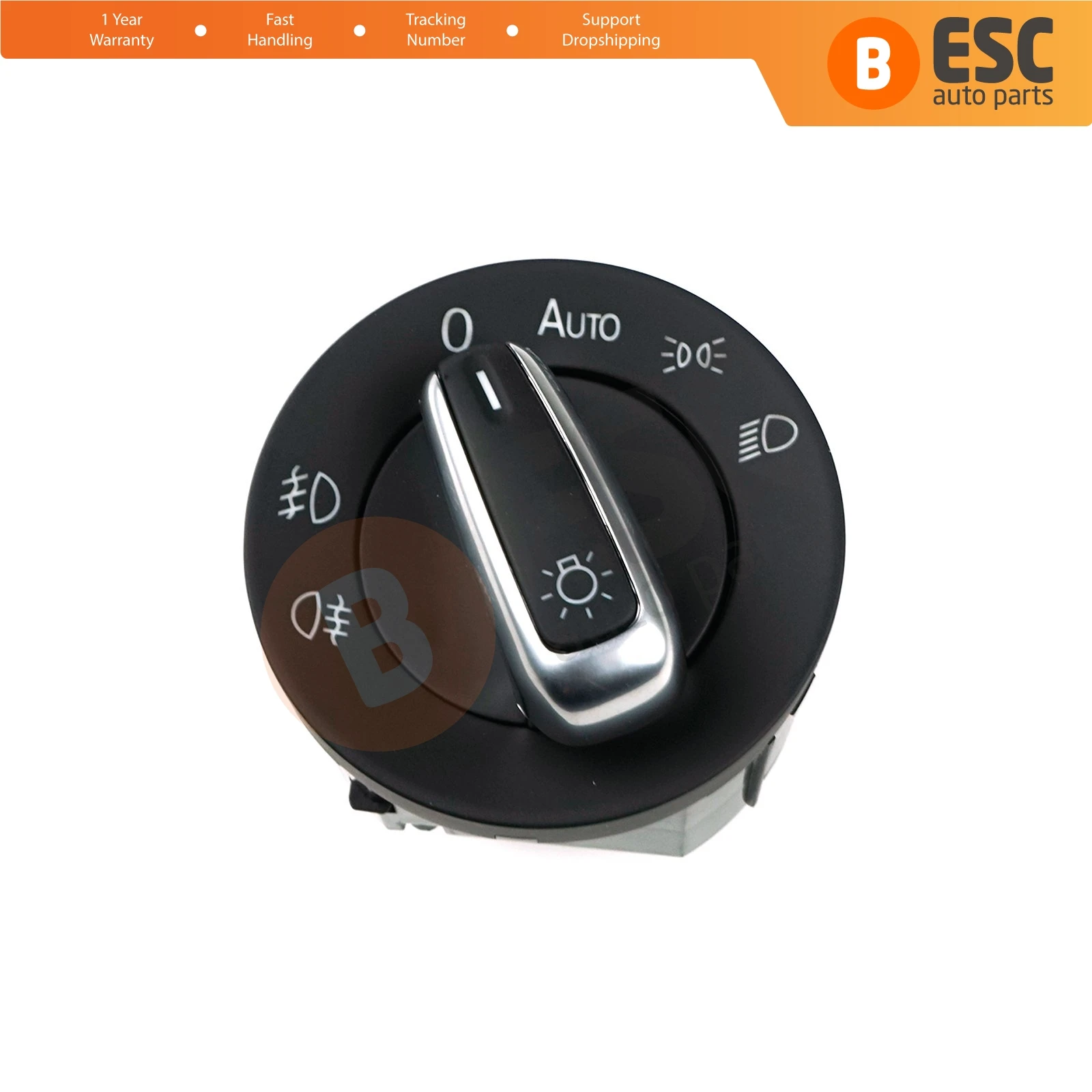 

EDP190 Chrome Headlight Fog Light Switch Control Turn Knob Headlight With Auto Positioning For VW Models Alhambra 3C8941431A