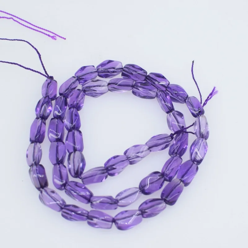 Plated Amethyst Flat Oval Faceted Wave Purple 38cm Loose Beads Nature Jewelry Accessories