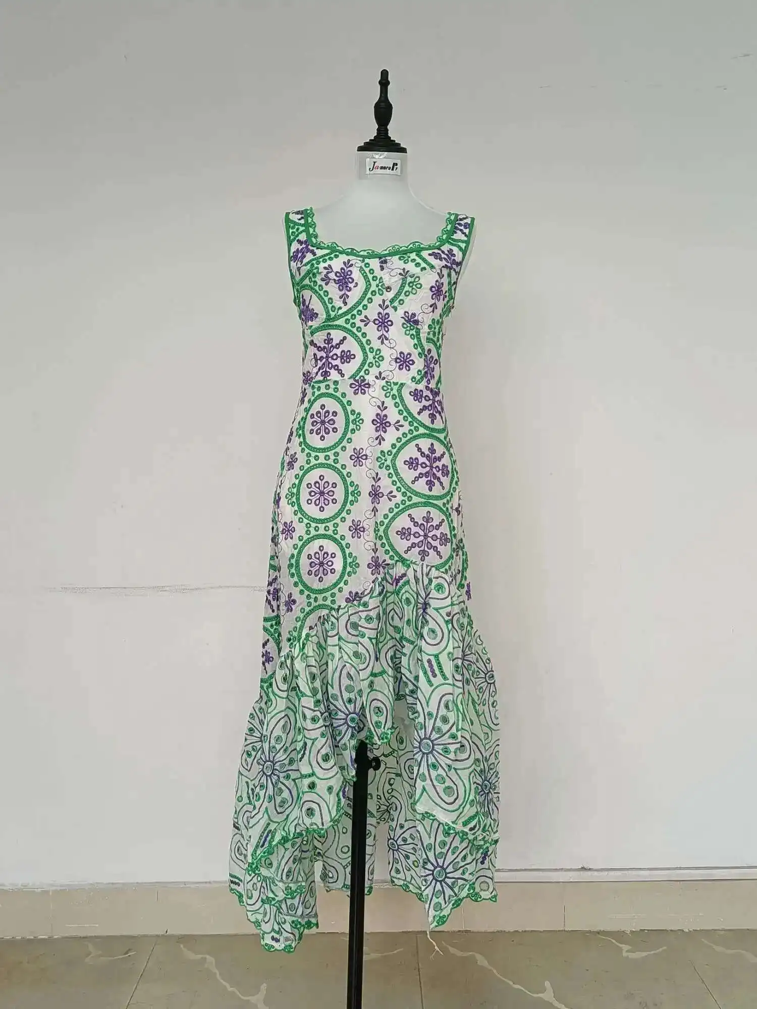 Jamerary Frauen Stickerei Kleider Midi Baumwolle Fischschwanz Meerjungfrau Abschluss ball langes Kleid weibliche Party Nacht Sommer neue Strand Sommerkleid