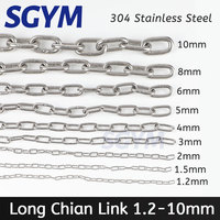 304 Stainless Steel Chain 1.2/3/4/5/6/8mm Diameter Hanging Swing Chain Lifting Pet Industry Welded Binding Chain Clothing Line