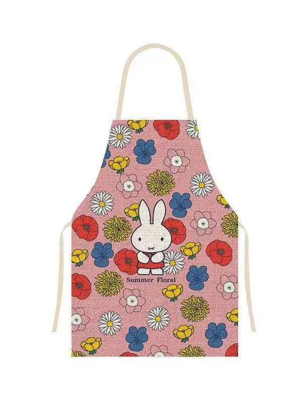 Cartoon Kawaii New Ins Environmental Protection Kitchen Adult Student Breathable Apron Cook Wash The Bowl Up Antifouling Miffy